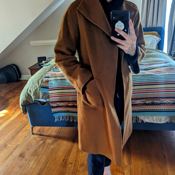 MaxMara Lilia Cashmere Cardigan Coat in Tobacco - Picture 2 of 6